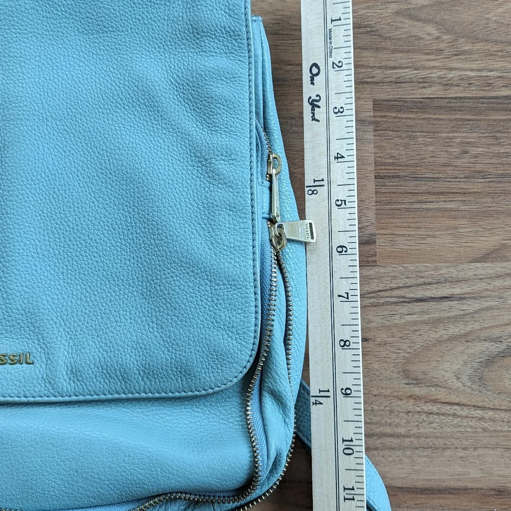 Fossil Claire Aqua Teal Leather Backpack - Picture 12 of 14